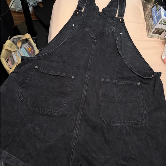 Old Navy Denim - Old Navy Black Denim Overall Shorts